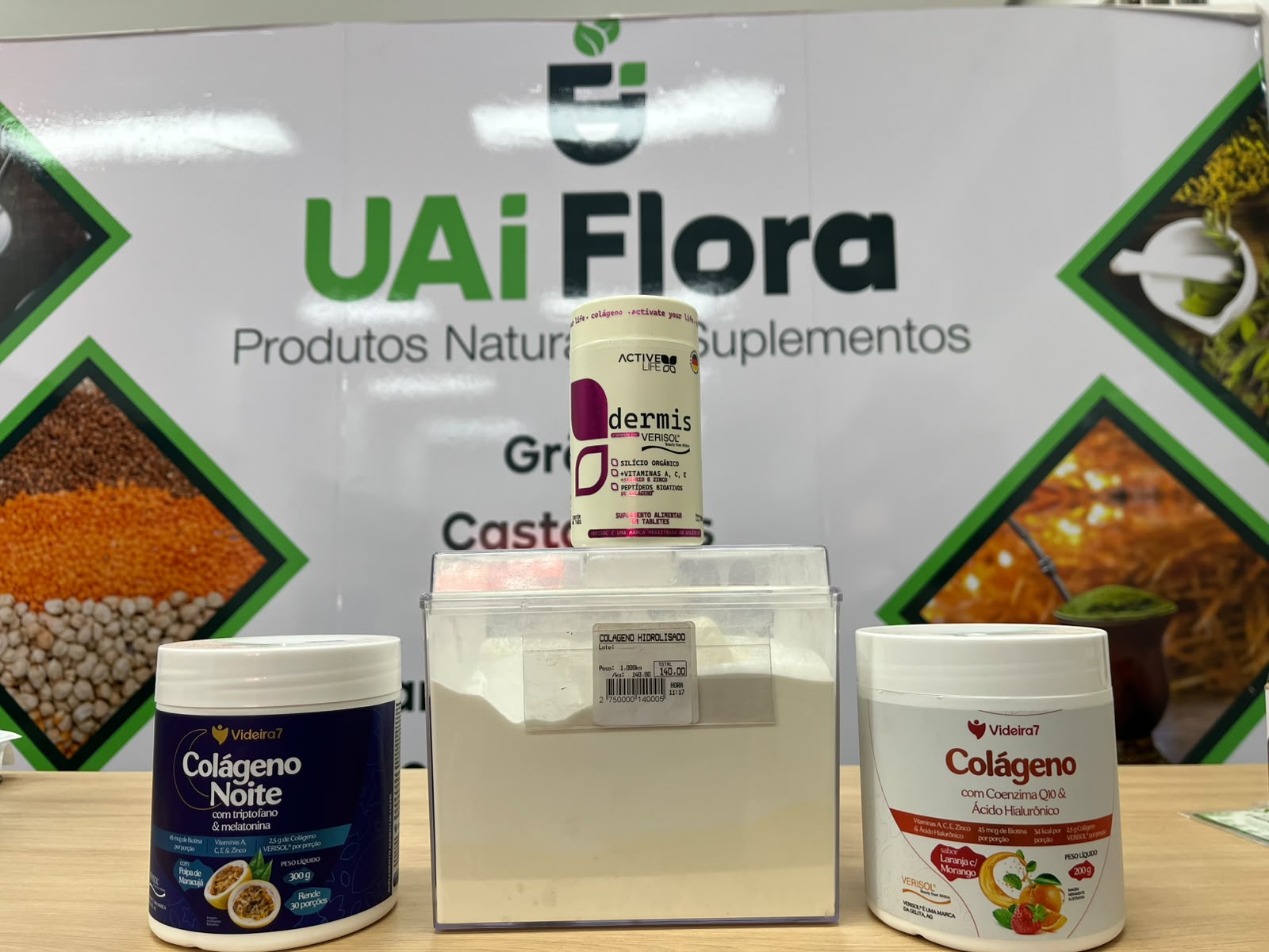 Comparação entre colágeno Verisol e colágeno em pó